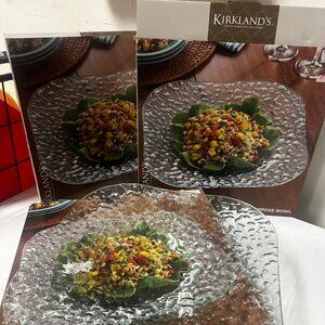 Kirklands 3 Bubble Glass Serving Plates